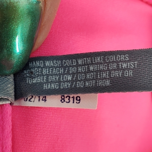 Aerie 36C hot pink and yellow polka dot halter bikini top - Picture 10 of 14